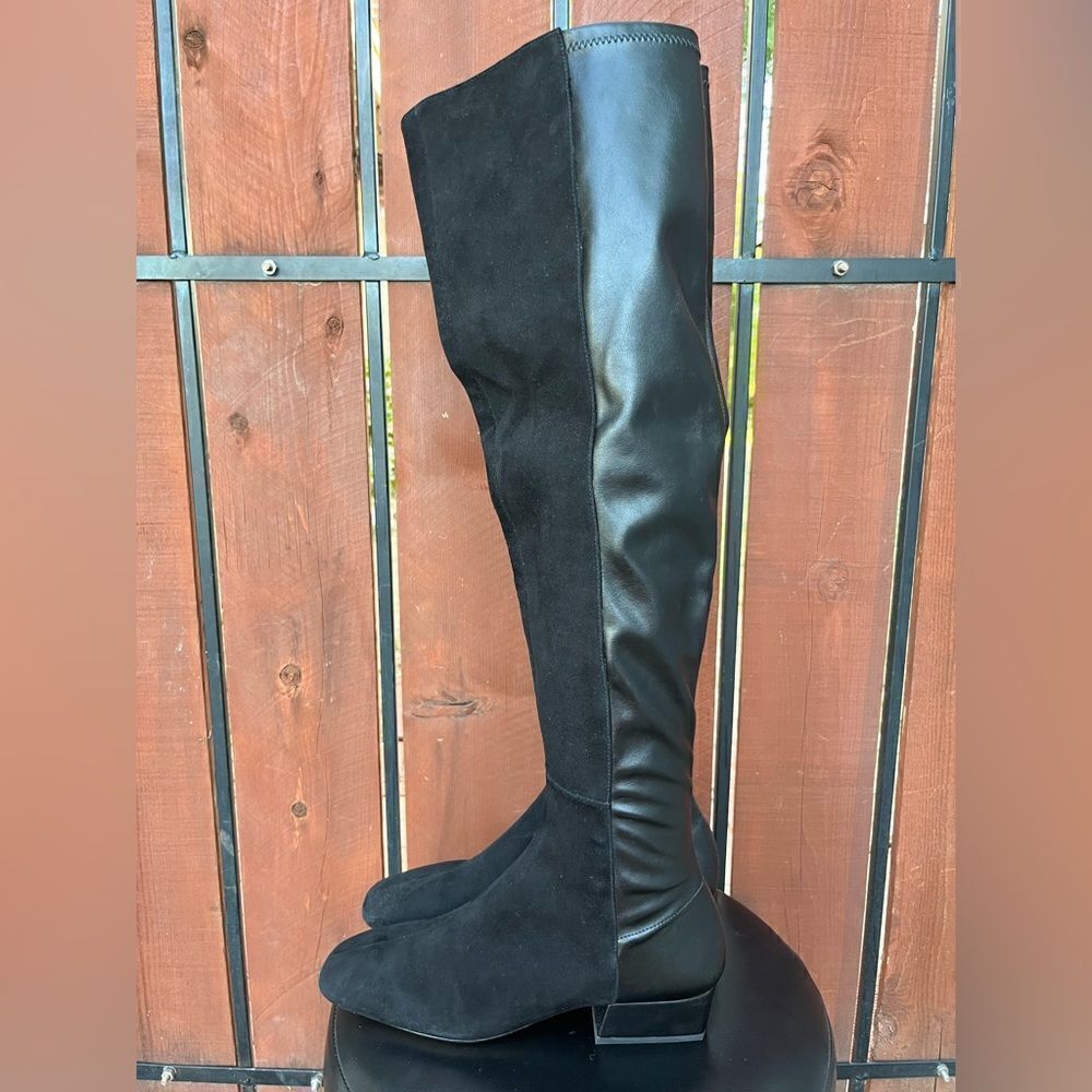 Schutz OTK leather/suede Boot Black size 8B - Picture 4 of 6